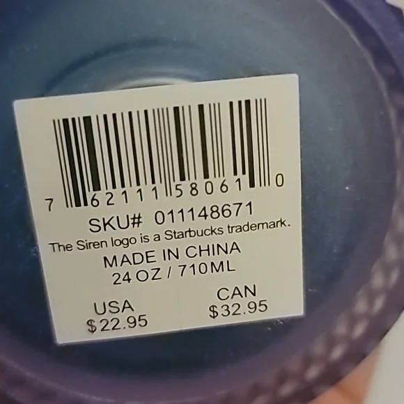 Starbucks Periwinkle 2024 Gradient Bling Winter Ombré Studded Soft Touch - Picture 6 of 8